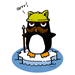 Angry mustachioed pirate cat penguin