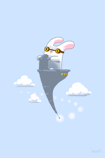 Bunny on a Levitation Craft