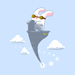 Bunny on a Levitation Craft