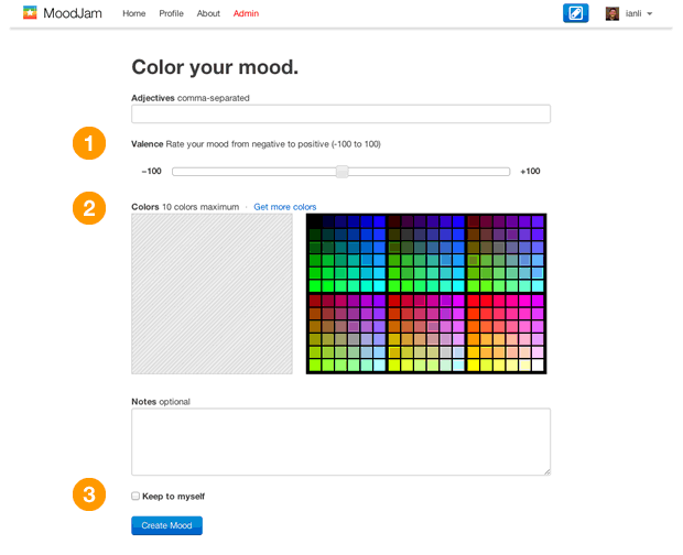 MoodJam New Mood UI